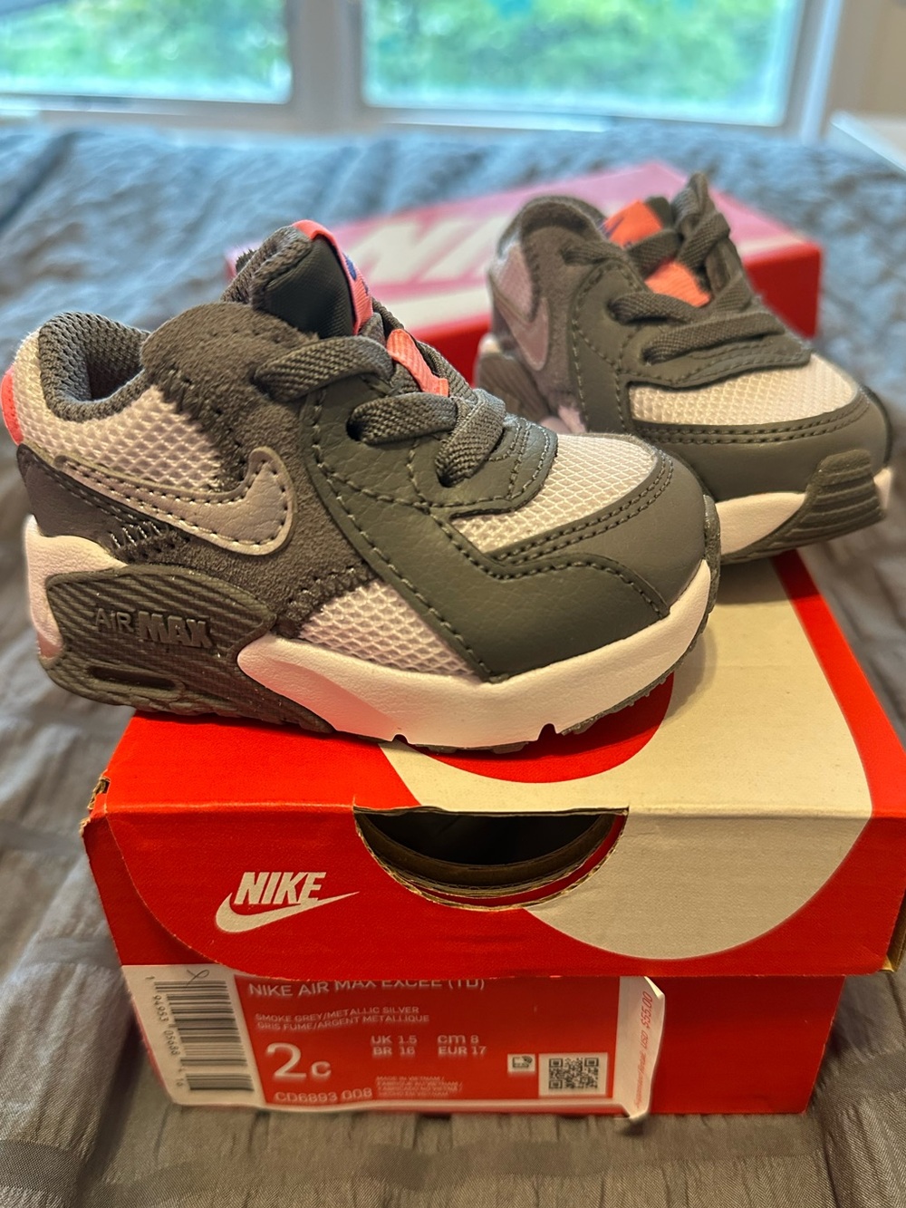 Nike Kids Gray and Pink Air Max Sneakers